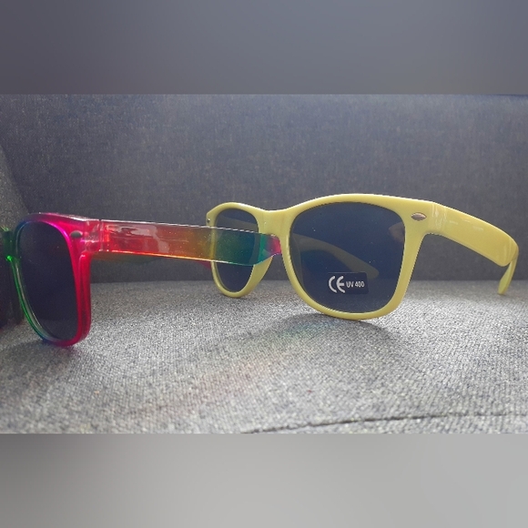 2 for 1 boozy swag rainbow and lime green sunglasses. Happy Pride! - Picture 9 of 13